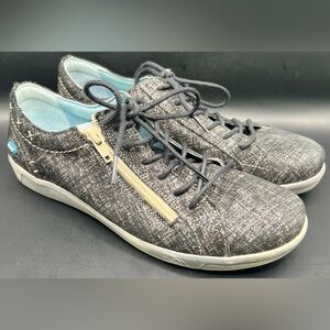 Cloud- Women's Casual Lace-Up Sneaker with Side Zip -   Heather color- Size:38